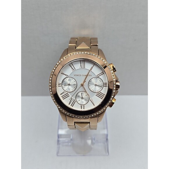 Vince Camuto Rose Gold Chronograph Womens Watch VC5156 New Battery Crystals - Picture 1 of 11